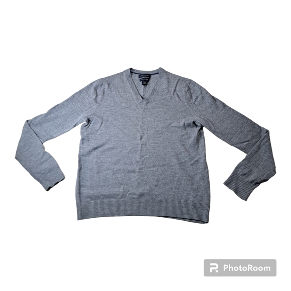 Banana Republic Extra Fine Merino Wool V Neck Sweatshirt Base Layer Size L - Picture 1 of 8